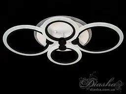 Люстра стельова LED Diasha A8022/4BK, 60W, 3200K-6500K, акрил, чорний метал, сучасний стиль для дому - мініатюра 5