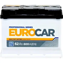 Акумулятор автомобільний EUROCAR 6СТ-62АЗ (0) (-/+) (L2) 600А12V (E) - мініатюра 2
