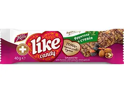 Цукерка ЖАЙВІР "Like" з волоськими горіхами, курагою та чорносливом на фруктозі ф. 40г