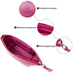 Жіноча косметичка зі шкіри Amelin Grande Pelle 11301 фуксія - мініатюра 5