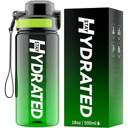 Пляшка для води Hydrated Water Bottle 1000 мл Tritan Green Black