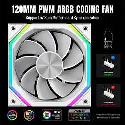 Вентилятор GameMax FN12A N2 120мм Reverse (FN12A-N2-RW) White - мініатюра 5