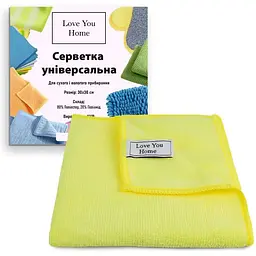 Серветка LoveYouHome універсальна мікрофібра 30 x 30 см жовта (LYH9012) - мініатюра 3