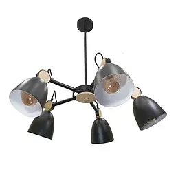 Люстра стельова з дерев'яними елементами Levistella 752V27039-5 BK