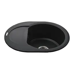 Гранітна мийка Globus Lux Moraine чорний металік 600x470мм-А0001 000022428, Чорний - мініатюра 3
