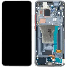 Дисплей Xiaomi Poco F2 Pro/Redmi K30 Pro чорний, Amoled, оригінал PRC переклеєне скло, зі шлейфом сканера відбитка пальця, з рамкою сірого кольору, Cyber ​​Gray