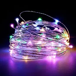 Гірлянда Роса Нитка 50 LED на батарейках 5 м Різнокольоровий - мініатюра 2