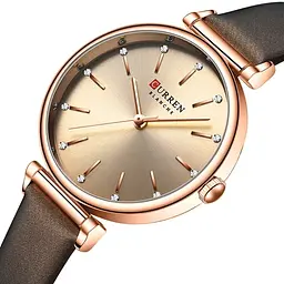 Наручний годинник жіночий Curren Grass Brown Золотий (2829) - мініатюра 2
