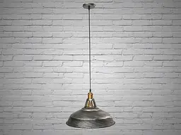 Світильник підвісний Diasha 6857-390-BK-SV Loft, 115 см, E27, металевий, регульована висота, діаметр 39 см, сучасний стиль для