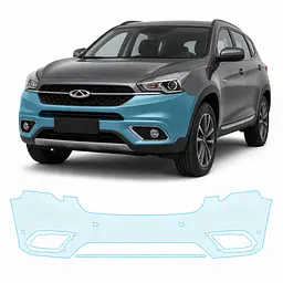 Антигравійна захисна бронеплівка за лекалами для Chery Tiggo 7 I 2016-2020 - передній бампер