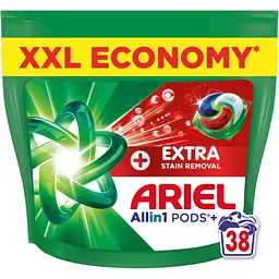 Капсули для прання Ariel Pods+ All-in-1 Extra Stain Removal Екстрасила виведення плям 38 шт. (8700216764254) - мініатюра 2