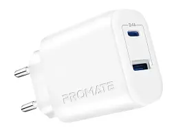 Мережевий зарядний пристрій Promate BiPlug 2 White