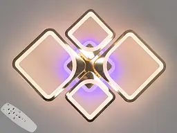 Люстра стельова LED Diasha 8060/2+2G, 100W, 3200K-6000K, золото, сучасний стиль, з пультом, акрилова