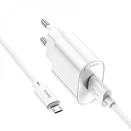 МЗП Hoco C109A Fighter QC3.0 18W (1USB-A) + кабель USB to MicroUSB White - мініатюра 4