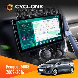 Штатна магнітола Peugeot (5008) 2009-2016 Climate Cyclone C9-013 4x64 DSP 4G Cyclone (НФ-00007393)