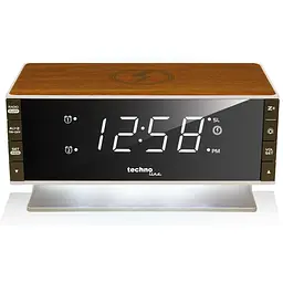 Годинник настільний з радіо Technoline WT487 Wireless Mobile Charging White/Brown (WT487), Білий - мініатюра 3