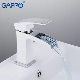 Змішувач для умивальника Gappo G1007-30, білий/хром, Білий - мініатюра 2