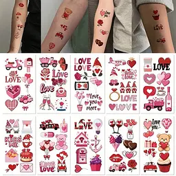 Набір тимчасових тату Любов № 2 Love-tattoo-mini-set-2-10, 12 х 7 см 10 шт