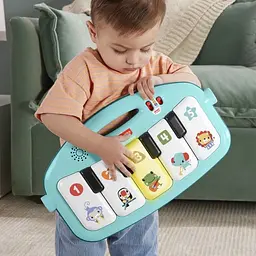 Килимок-ігровий центр Fisher-Price Натискай та грай з технологією Smart Stages блакитний (HRB13) - мініатюра 2