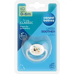 Пустушка Canpol babies Bunny & Company латексна кругла 0-6 міс. синя (23/277_blu_new) - мініатюра 3