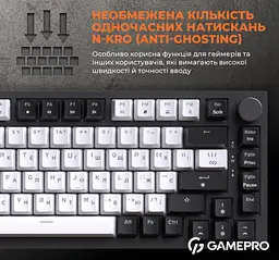 Механічна ігрова клавіатура GamePro MK-160 Red Switch Hot-Swap RGB Black-White - мініатюра 15