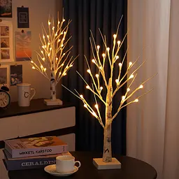 Світлодіодне дерево бонсай LED біле, 60 см, USB, теплий білий (WLS-9040-W) - мініатюра 3