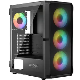 Корпус LogicConcept PORTOS MESH+GLASS ARGB fans 4x120mm BLACK без БЖ ATX