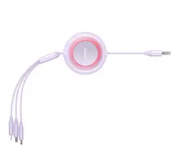 Кабель Baseus Bright Mirror 2 Series 3-in-1 Cable USB to MicroUSB+Lightning+Type-C 3.5A 1.1m CAMJ010005 Purple - мініатюра 3