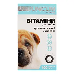 Вітаміни Unicum Premium для собак протиалергічний комплекс, 100 таблеток, 100 г (UN-037) - мініатюра 5