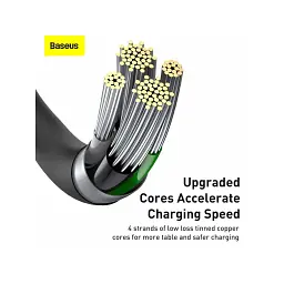 Дата кабель USB 2.0 AM to Lightning 1.0m 2.4A Superior Series Black Baseus (CALYS-A01) - мініатюра 10