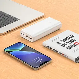 Зовнішній акумулятор Hoco J80A 20000 mAh 22.5 W 5 A 2 USB Type-C QC PD білий