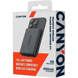 Батарея універсальна Canyon 10000mAh OnPower 511 PD20W Magnetic wireless MagSafe Black (CNS-CPB511B) - мініатюра 5