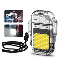Електроімпульсна USB запальничка з ліхтариком Double Arc Lighter, подарункова, дві дуги, акумуляторна - мініатюра 4