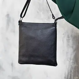 Сумка чоловіча шкіряна Handycover S241 чорна без кишень - мініатюра 6
