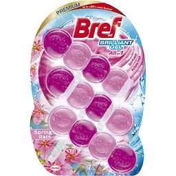 Туалетний блок Bref Блискучий гель Весняний дощ 42 г х 3 шт. (9000101508918)