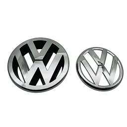 Емблема передня+задня Volkswagen Golf V (GTI) хром пластик (d=125 мм+110 мм) пластик