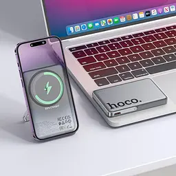 Портативне зарядне - магнітний павер банк Hoco Q36 Sunlight magnetic suction + holder PD 20W 5000 mAh - мініатюра 8