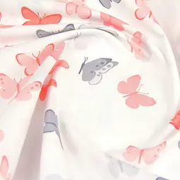 Дитяча постільна білизна в ліжечко BUTTERFLY SC9, бежевий (ButterfliesRoseRedGray_08Beige_140) - мініатюра 9