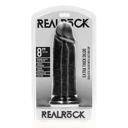 Фалоімітатор RealRock Extra Thick 8", 20.3 см (чорний) - мініатюра 6
