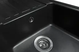 Кухонна мийка гранітна Miraggio Versal black 758x462x201 00211307, Чорний - мініатюра 7