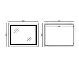Дзеркало Mixxus STYLE MR13-90x70-REVERSE з LED Touch, Anti-fog, димером, регулюванням яскравості (MI6667) - мініатюра 6