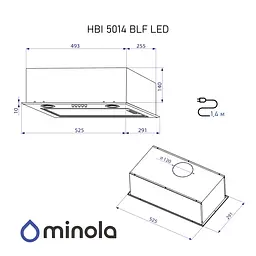 Витяжка повновбудована Minola HBI 5014 BLF LED - мініатюра 10