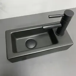 Умивальник VBI Komo L black matt накладний підвісний VBI-015615, Чорний матовий - мініатюра 1