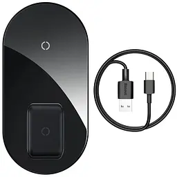 Зарядне бездротове подвійне BASEUS Simple 2in1 Wireless Charger Pro Edition For Phones + Pod (WXJK-C01)