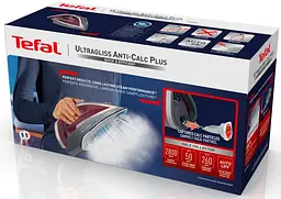 Праска Tefal Ultragliss Plus FV6840E0 з подачею пари сірий з бордовим (FV6840E0) - мініатюра 6