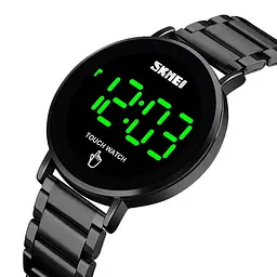 Наручний чоловічий годинник Skmei Light 1550 (Чорний) - мініатюра 2