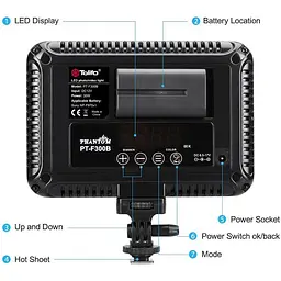 Накамерне світло Tolifo PT-F300B 30W LED300 color 3200-5600K [110715] - мініатюра 4