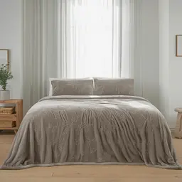 Покривало на ліжко 200*220 см плюшеве пісочний Colorful Home 9089-20-60-8 - мініатюра 2