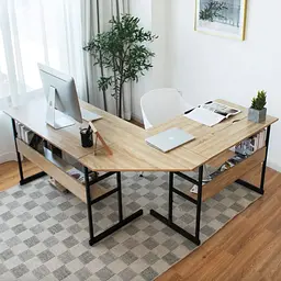 Комп'ютерний стіл Costway Fulton з регульованою панеллю в стилі Loft - мініатюра 4