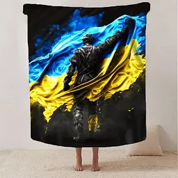 Плед 3D плюшевий Оберіг України Воїн 160х200 см - мініатюра 2